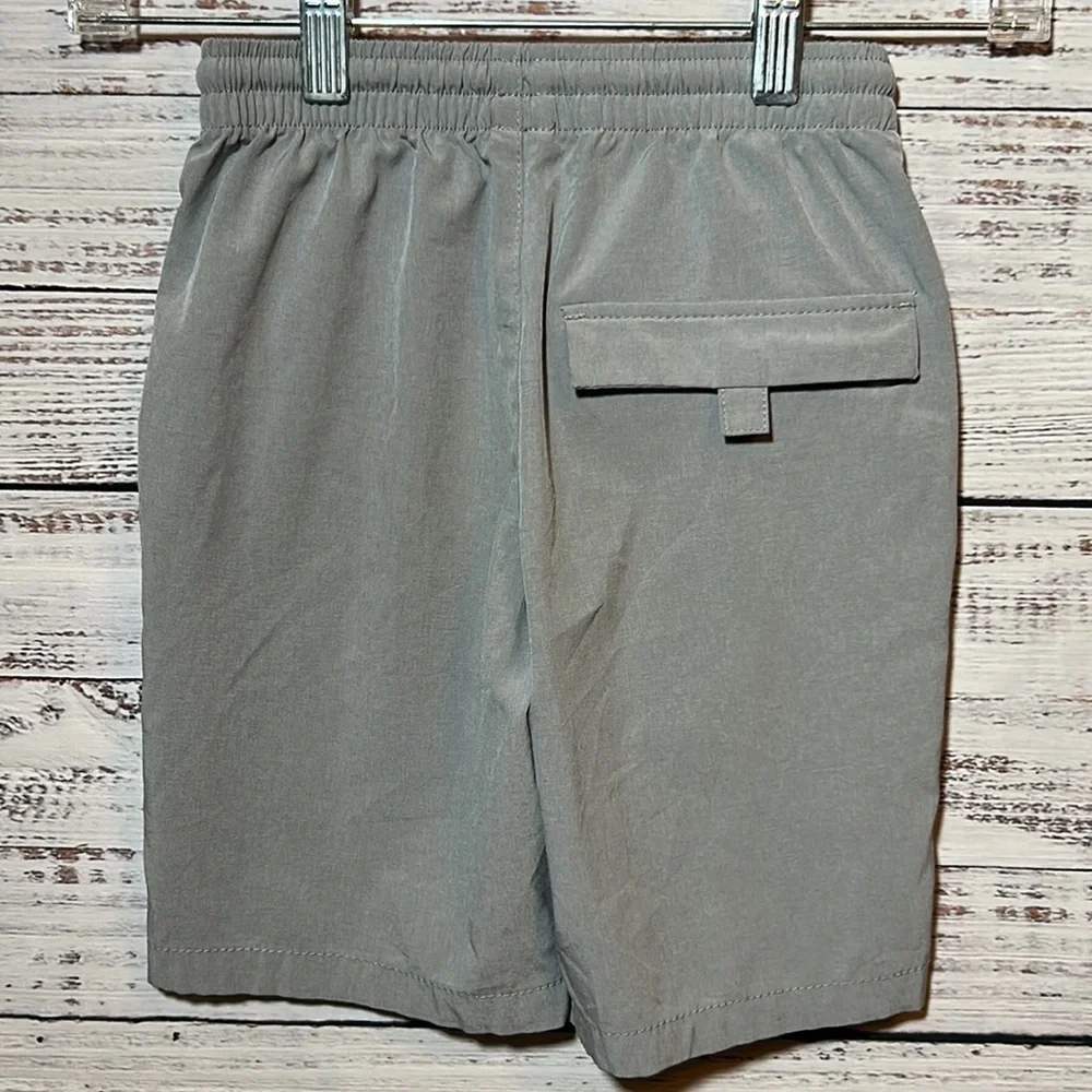 First Wave Pull-On Crosshatch Synthetic Shorts Gray 8 Big Boys